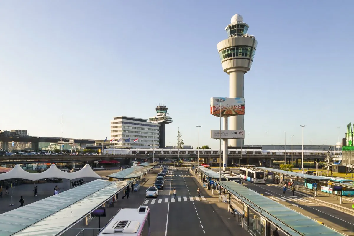 Luchthaven Schiphol bij Amsterdam